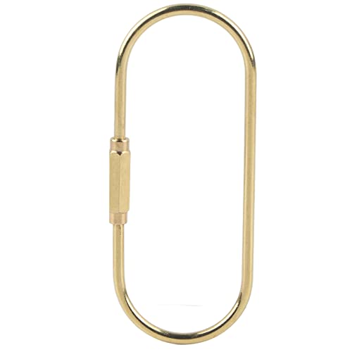 Jenngaoo Messing Schlüsselanhänger Clip, Gold Schraubverschluss Karabiner Clip Haken Schlüsselanhänger Retro Schlüsselanhänger DIY Geschenk für Männer Frauen(Annular, 85mm) von Jenngaoo