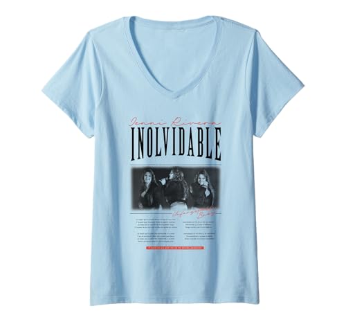 Damen Unolvidable T-Shirt mit V-Ausschnitt Damen Unolvidable T-Shirt mit V-Ausschnitt von Jenni Rivera Fashion