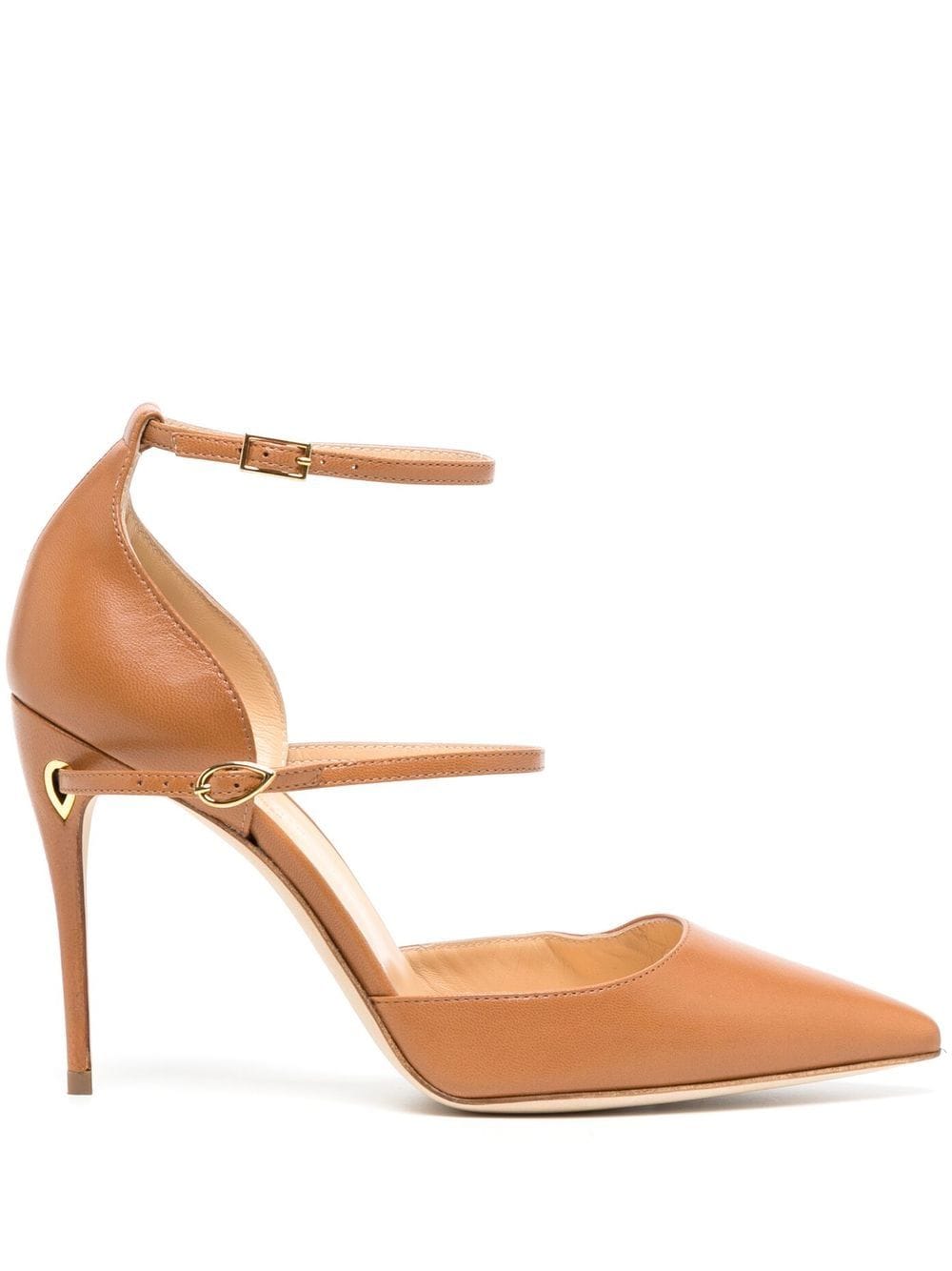 Jennifer Chamandi Enrico Pumps mit Knöchelriemen 105mm - Nude von Jennifer Chamandi