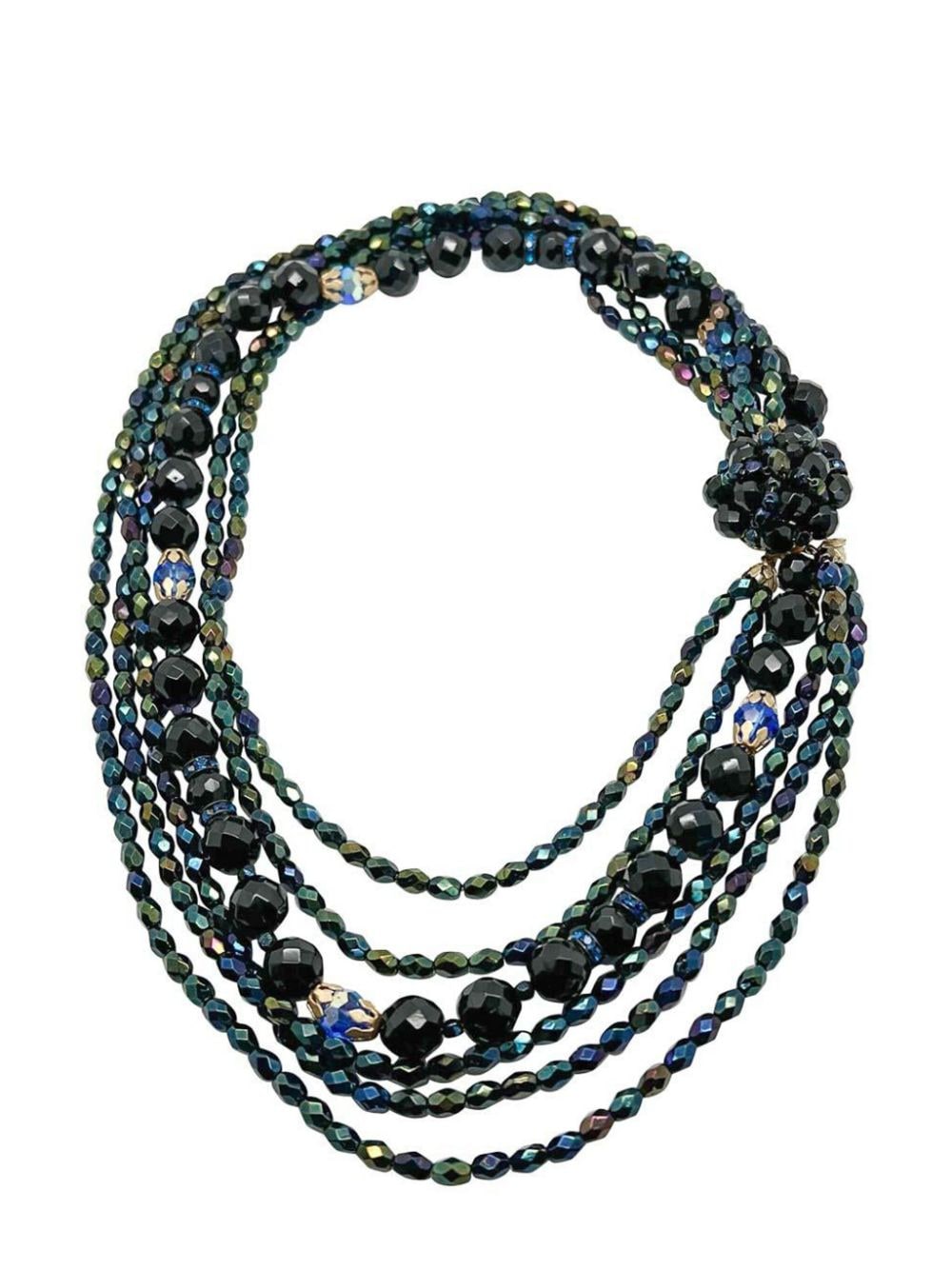 Jennifer Gibson Jewellery Vintage midnight crystal torsade necklace 1950s - Schwarz von Jennifer Gibson Jewellery