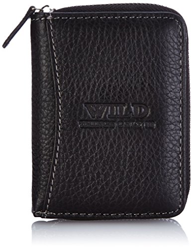 Mini Börse von Jennifer Jones - Wild Things Only !!! kleine sehr feine antik Leder Reise Unisex Geldbörse Portemonnaie (Schwarz) - präsentiert von ZMOKA® von Jennifer Jones - präsentiert von ZMOKA