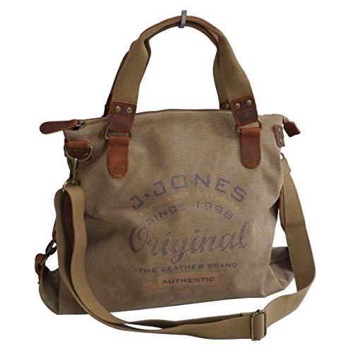 Canvas Jeans Tasche von Jennifer Jones - Damentasche, Shopper, Umhängetasche, Vintage Handtasche, Schultertasche - Baumwollstoff Segelstoff (Natur) - präsentiert von ZMOKA® von Jennifer Jones - präsentiert von ZMOKA