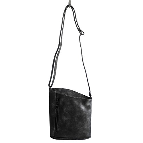 Jennifer Jones - kleine -DamenHandtasche Clutch Umhängetasche Abendtasche Ausgehtasche Schultertasche - präsentiert von ZMOKA® in versch. Farben (Schwarz Metalleffekt) von Jennifer Jones - präsentiert von ZMOKA