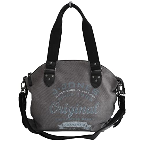 Jennifer Jones - präsentiert von ZMOKA Modische Canvas Tasche - Damentasche Shopper Umhängetasche Henkeltasche Vintage Handtasche - Baumwollstoff Segelstoff (Grau), Einheitsgröße, JJO-DHAT-4536-GY von Jennifer Jones - präsentiert von ZMOKA