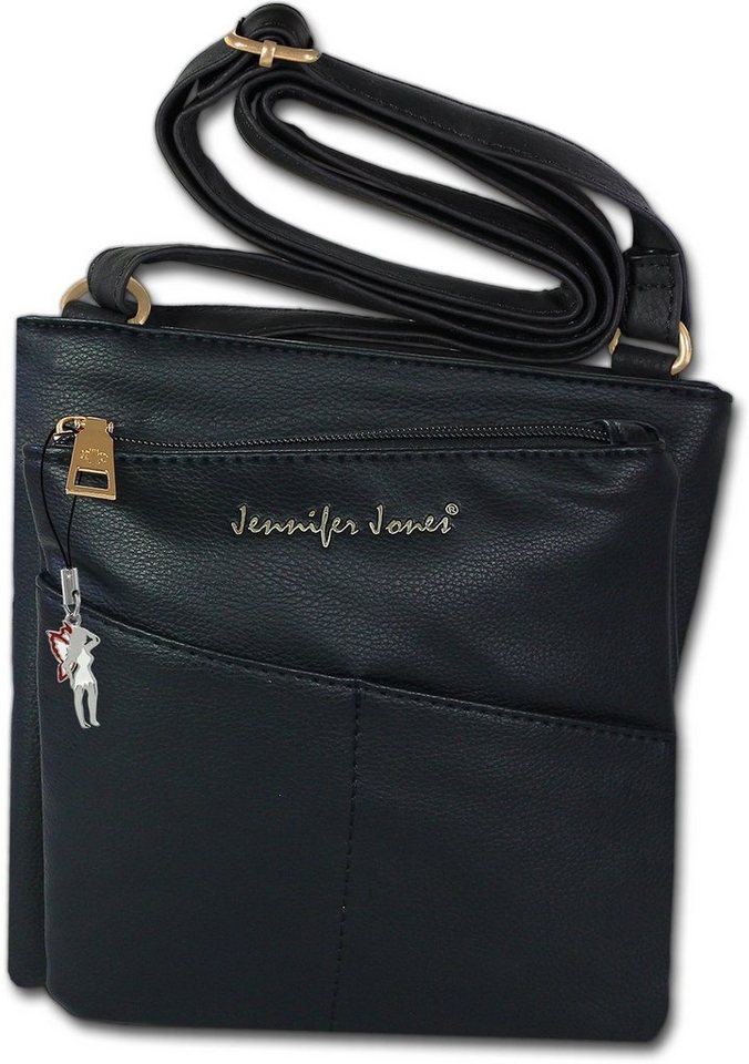 Jennifer Jones Abendtasche Jennifer Jones Kunstleder Tasche Damen (Abendtasche, Abendtasche), Damen Tasche aus Kunstleder, Größe ca. 21cm in schwarz von Jennifer Jones