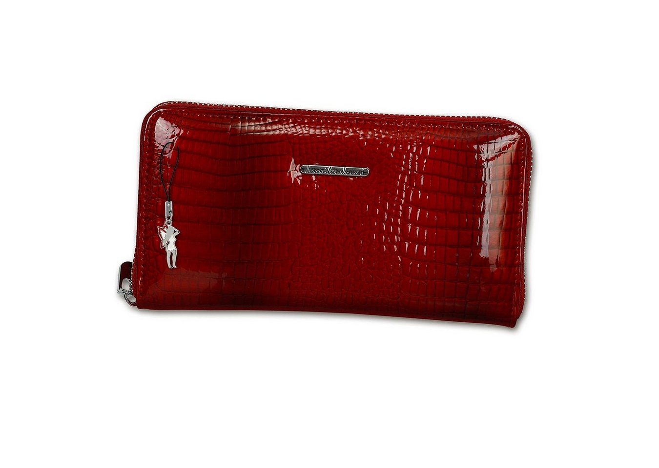 Jennifer Jones Clutch Jennifer Jones Damen Clutch RFID Schutz (Wristlet), Wristlet, Clutch, Portemonnaie Leder, rot ca. 19cm x ca. 10cm von Jennifer Jones