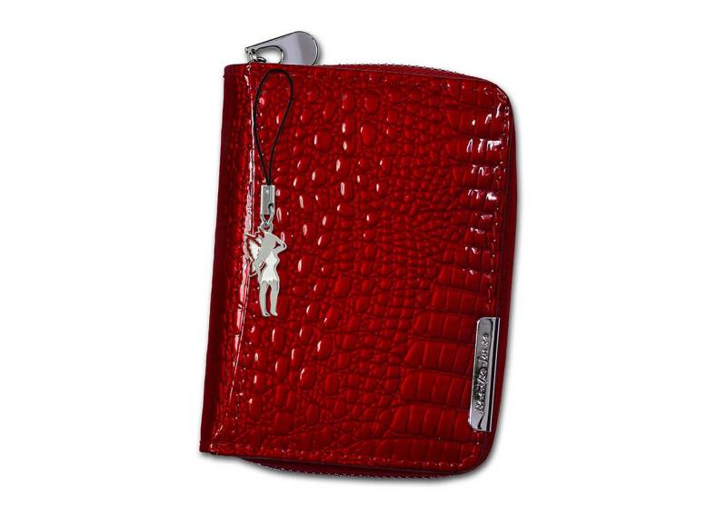 Jennifer Jones Geldbörse Jennifer Jones Damen RFID Blocker (Minibörse, Minibörse), Damen Geldbörse aus Echtleder in rot, ca. 11cm Breite von Jennifer Jones