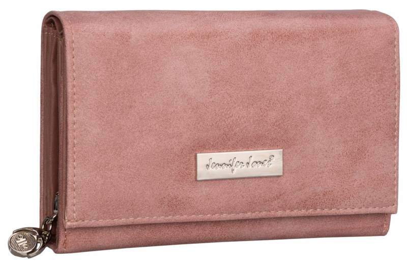 Jennifer Jones Geldbörse JENNIFER JONES Damen Geldbörse Portemonnaie Rose, Damen Geldbörse klappbar mit Reißverschluss Portemonnaie Geldbeutel von Jennifer Jones
