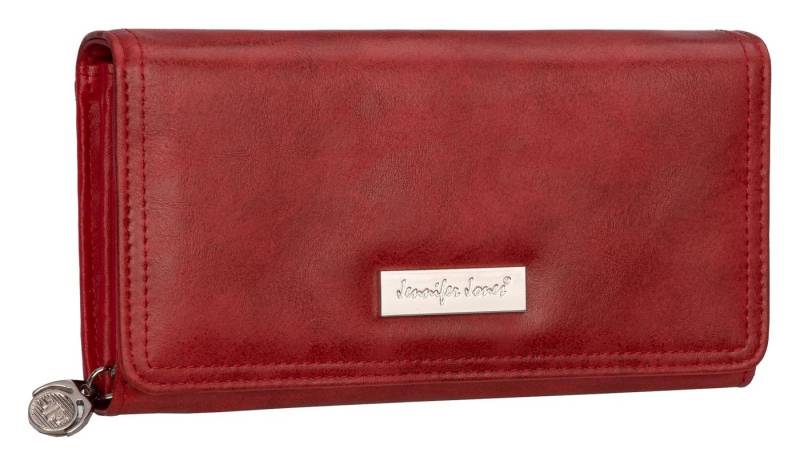 Jennifer Jones Geldbörse JENNIFER JONES Damen Geldbörse Portemonnaie Rot, Damen Geldbörse klappbar mit Reißverschluss Portemonnaie Geldbeutel von Jennifer Jones
