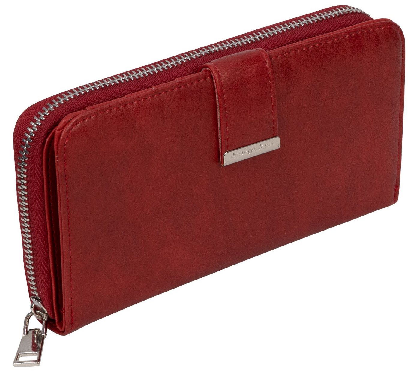 Jennifer Jones Geldbörse JENNIFER JONES XXL Damen Geldbörse Portemonnaie Clutch 19 Karten Blau, Damen Geldbörse klappbar mit Reißverschluss Portemonnaie Geldbeutel von Jennifer Jones