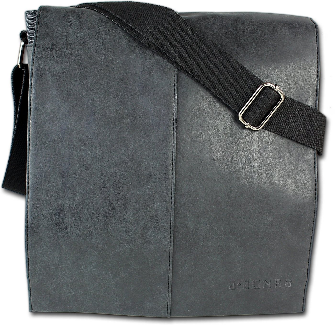 Jennifer Jones Messenger Bag Jennifer Jones Canvas Herren Tasche (Schultertasche, Schultertasche), Herren, Jugend Tasche aus Canvas/Kunstleder, Größe ca. 28cm in schwarz von Jennifer Jones