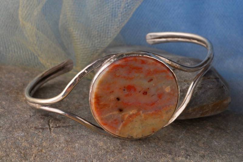 Jaspis, Sterling Silber Armband von JenniferJacobsDesign