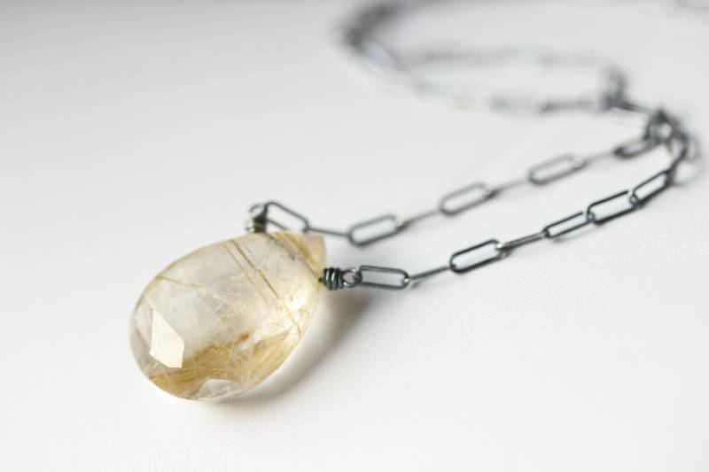 Rutilquarz Anhänger von JenniferLynnJewelry