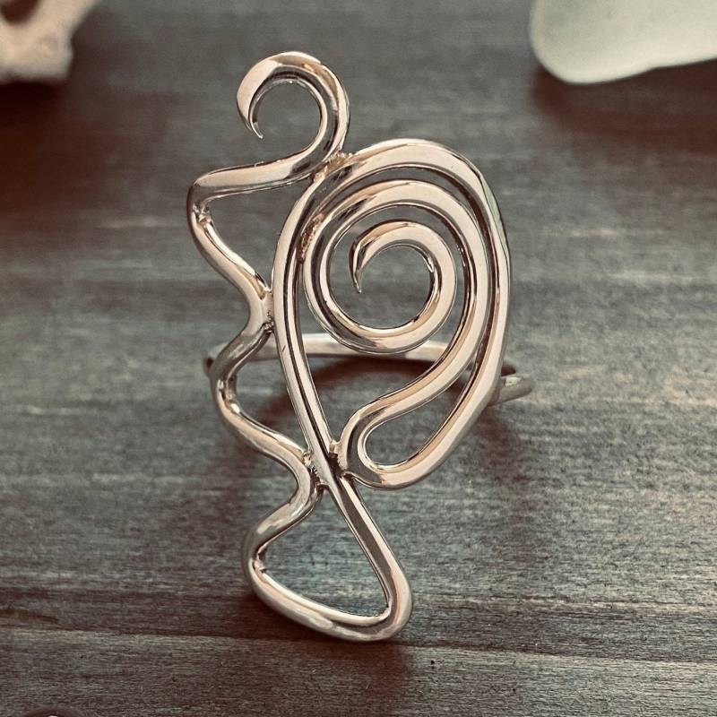 Boho Chic Große Spirale Statement Ring in .925 Sterling Silber Made Canada Boho Chic Große Spirale Statement Ring in .925 Sterling Silber Made Canada von JenniferWoodJewelry