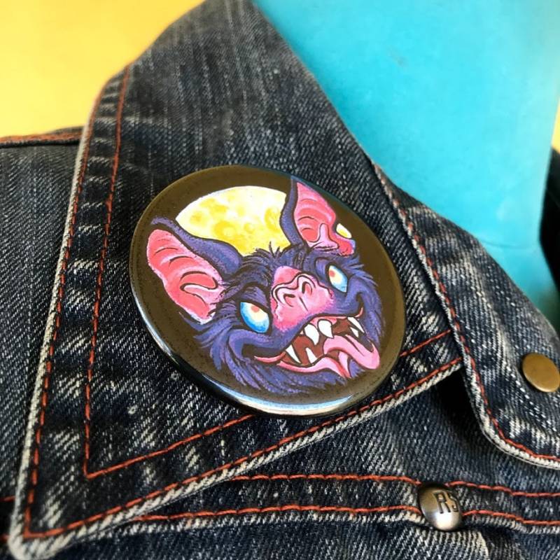 5 cm Druckknopf Jennificedart Batty von JennifiedArt