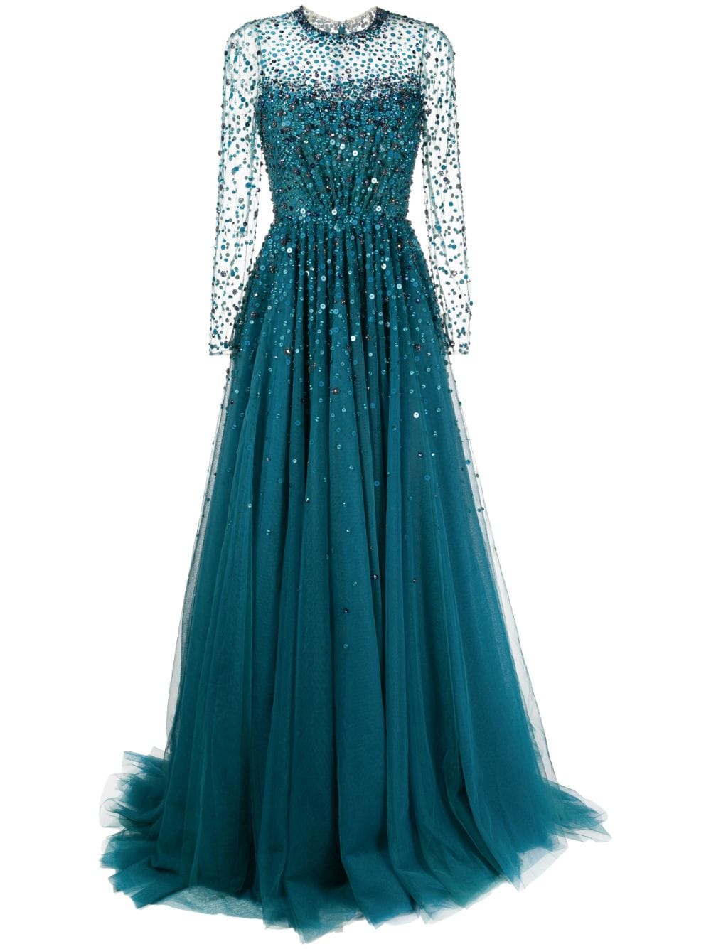 Jenny Packham Abendkleid mit Pailletten - Blau von Jenny Packham