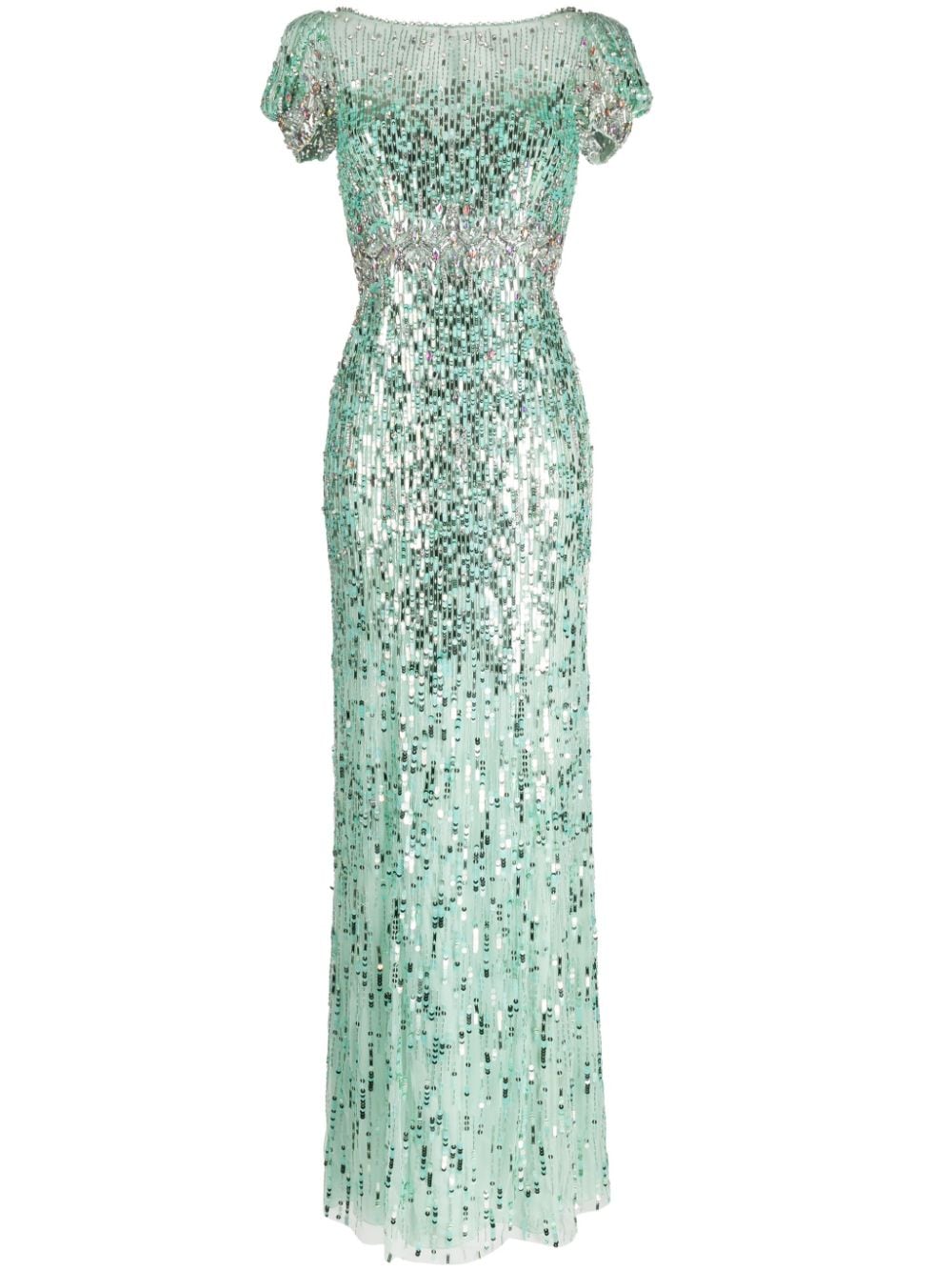 Jenny Packham Abendkleid mit Pailletten - Grün von Jenny Packham