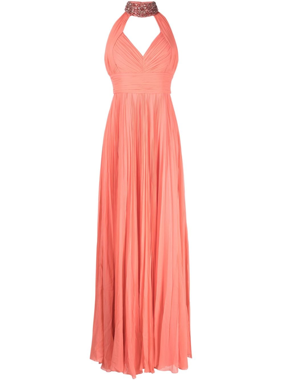 Jenny Packham Plissiertes Hali Maxikleid - Rot von Jenny Packham