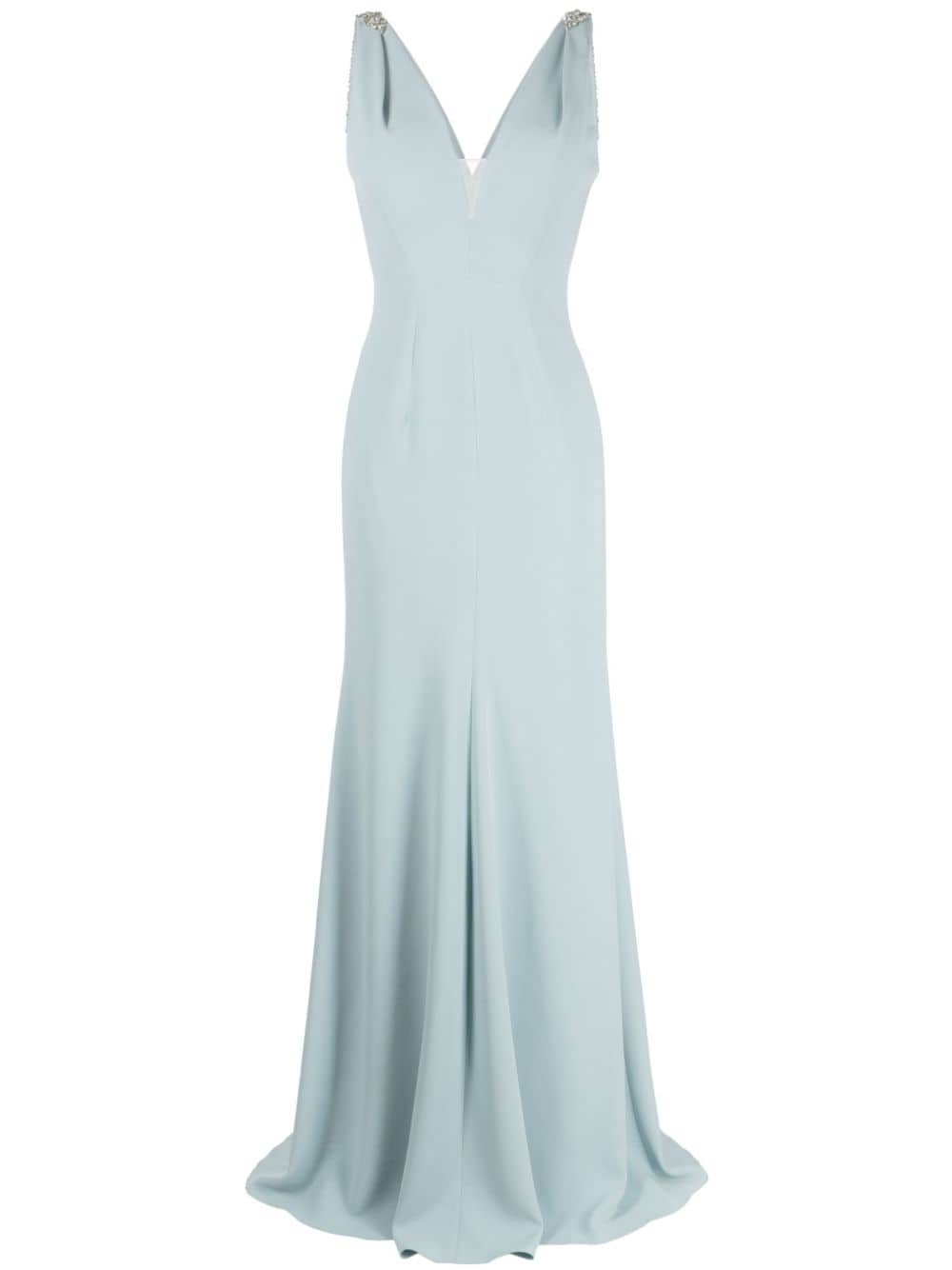 Jenny Packham Maxikleid mit Kristallverzierung - Blau von Jenny Packham