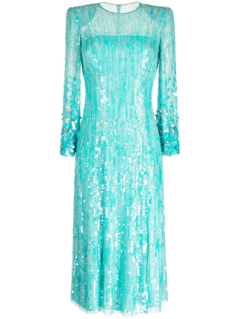 Jenny Packham Nymph Midikleid mit Pailletten - Blau von Jenny Packham