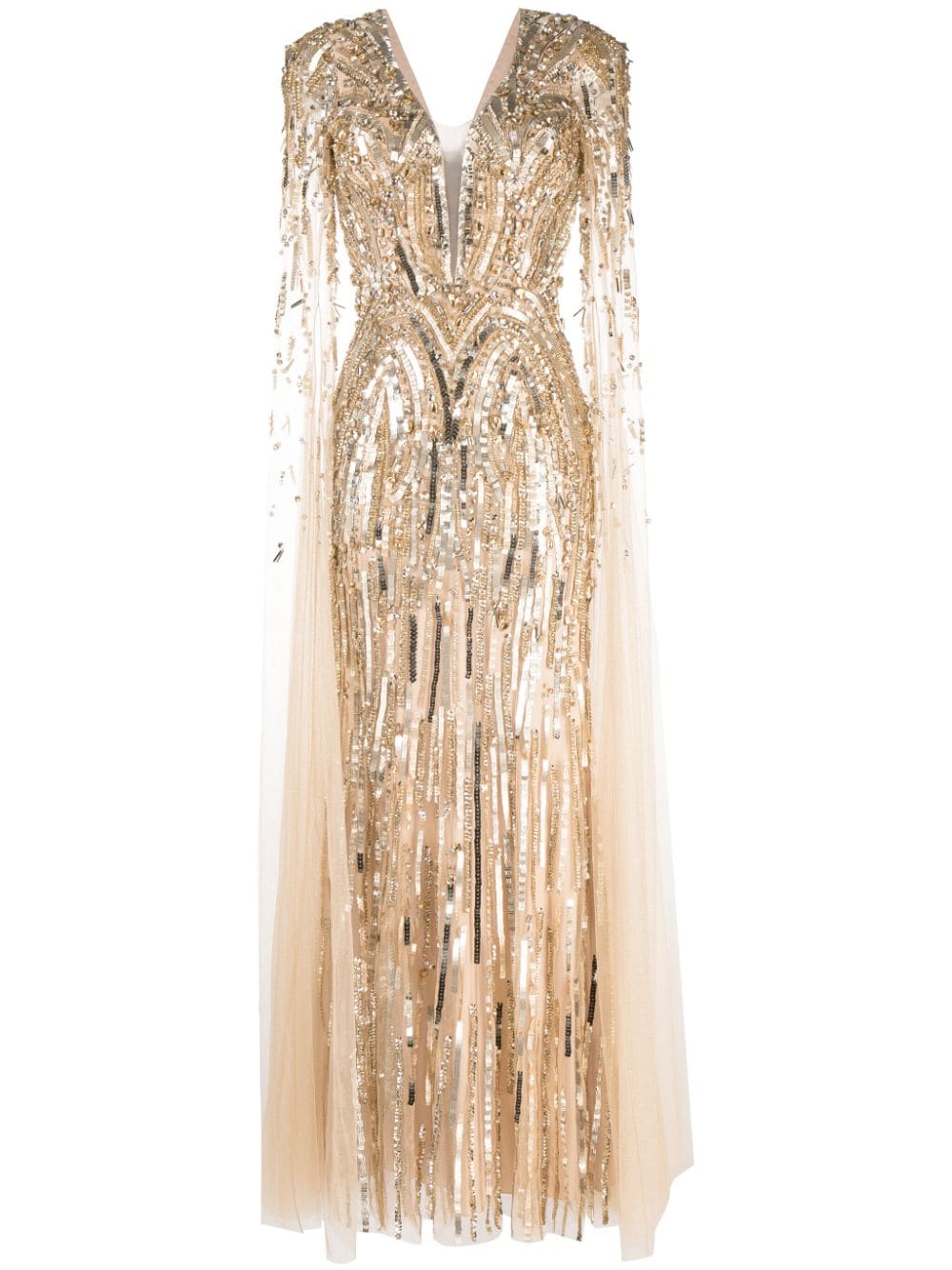 Jenny Packham Planelto Maxikleid mit Pailletten - Braun von Jenny Packham