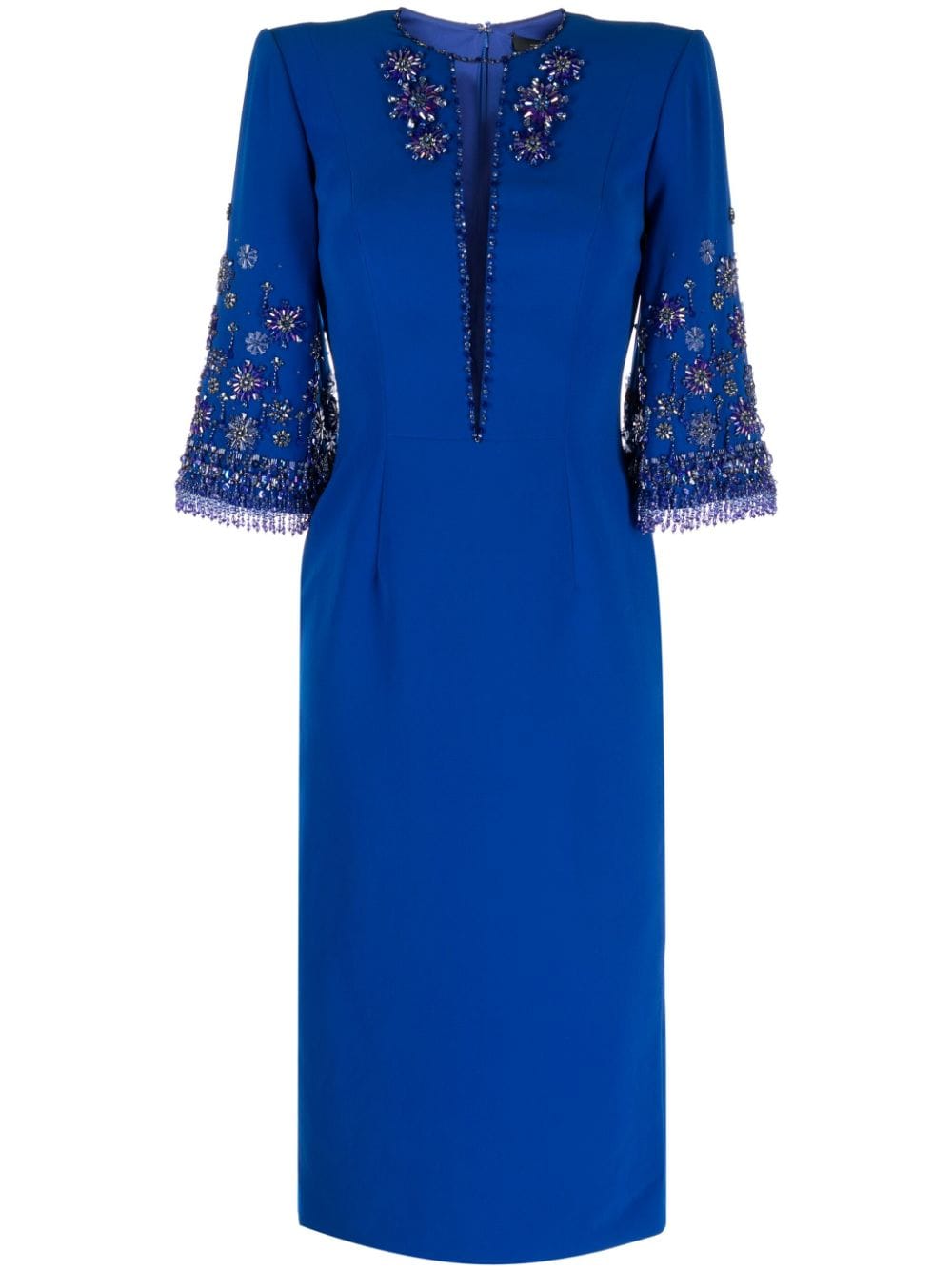 Jenny Packham Sandrine Midikleid mit Perlen - Blau von Jenny Packham