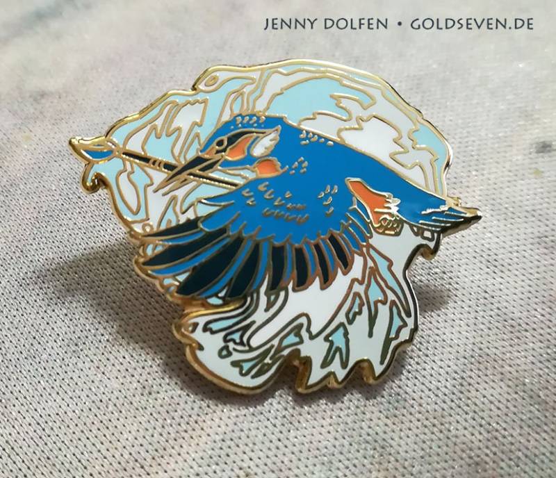 Eisvogel - Hartemaille Pin Eisvogel - Hartemaille Pin von JennyDolfenArt