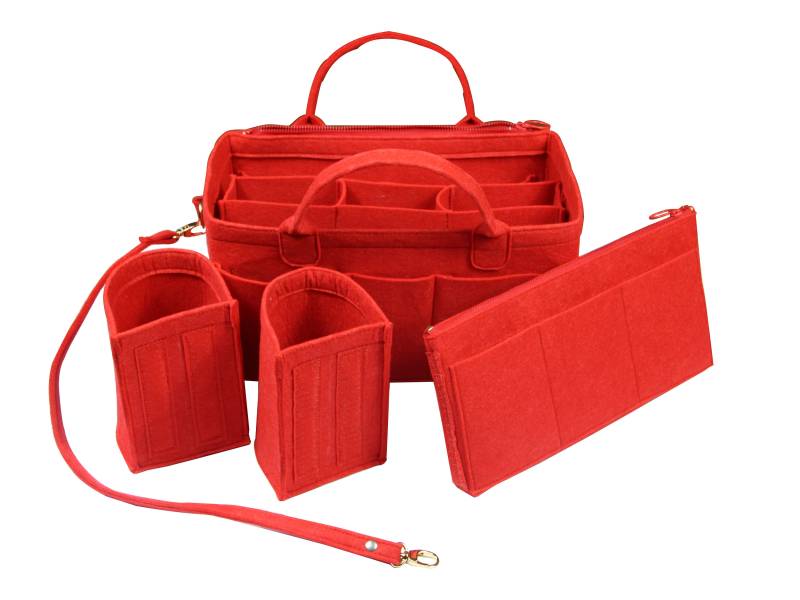 Anpassbarer Organizer | 4 in 1 Mit Abnehmbarer Reißverschlusstasche, Flaschenhalter, Fach, Tragefilz-Geldbeuteleinsatz, Kosmetik-Make-Up-Handtasche von JennyKrafts