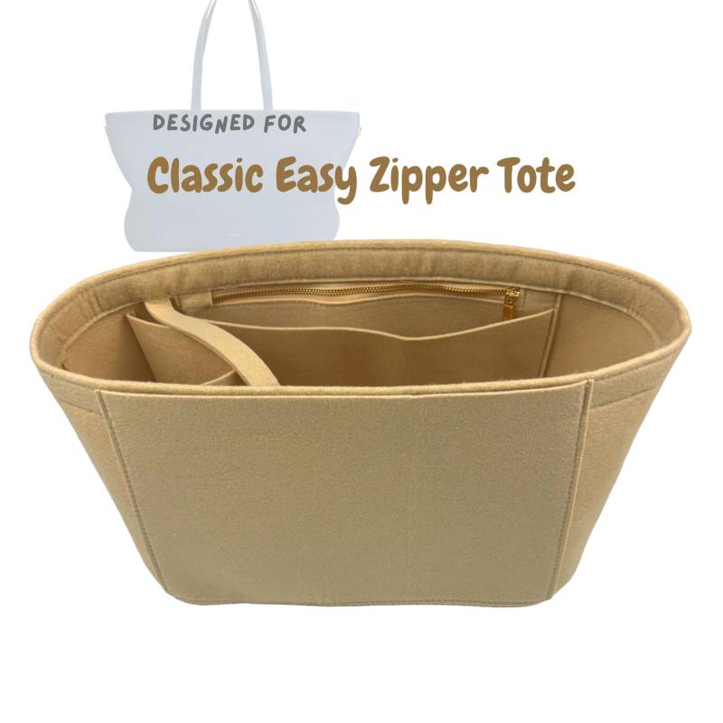 Für [Classic Easy Tote] Tote Purse Insert Organizer, Hoch Klein Reißverschluss Zip Mini, Filz Organizer Liner Shaper | Style Oblong von JennyKrafts