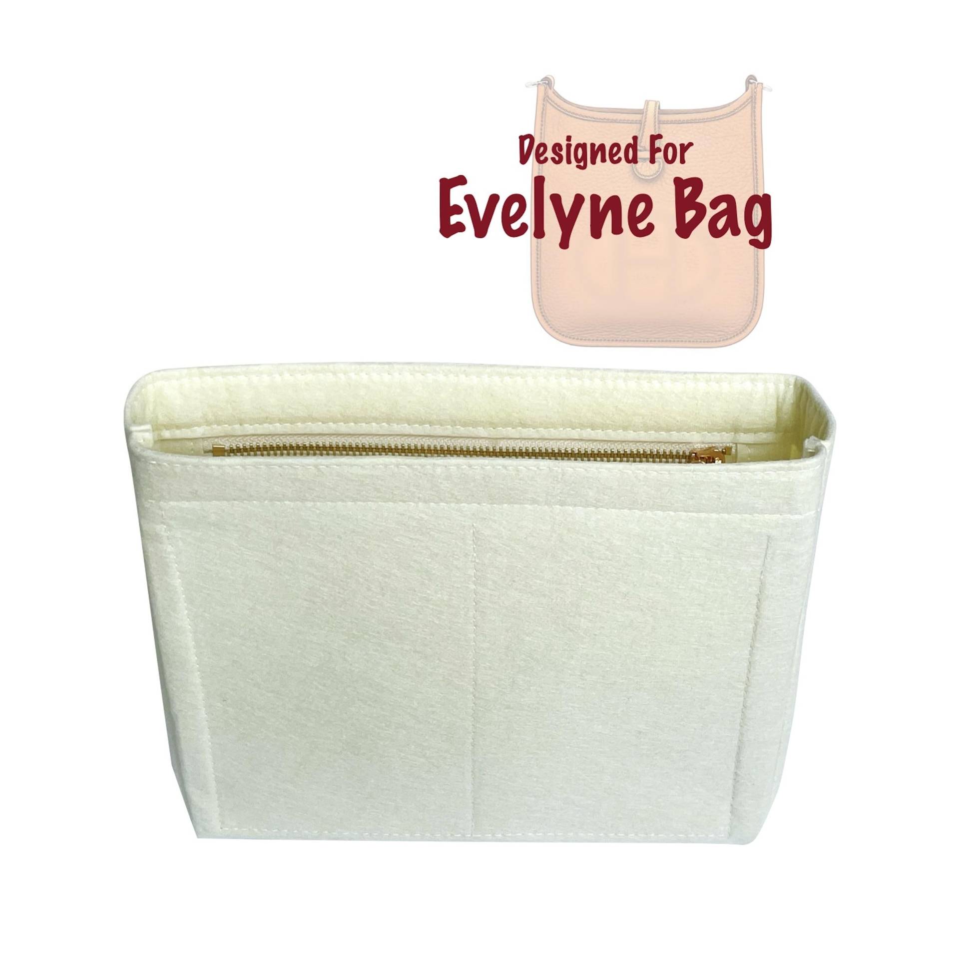 Für [Evelyne Bag] 16 29 33 40 Uhr Gm Tpm Tgm Minigröße, Tote Geldbörse Insert Organizer Liner Schutz Beige, Schlank Mit Reißverschlusstasche von JennyKrafts