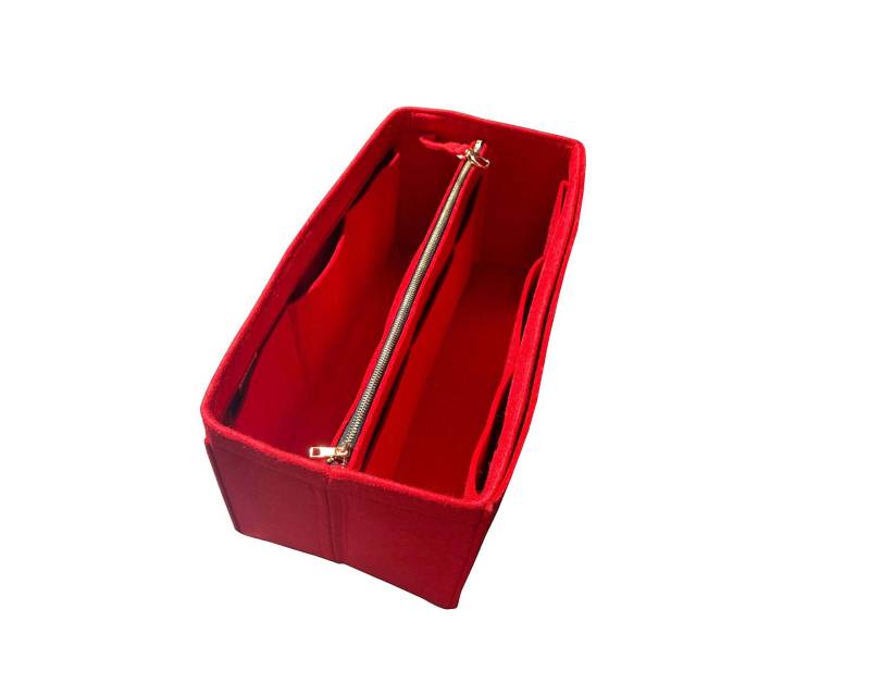 Le Pl.age Große Tote | Kirsche Organizer | Mit Abnehmbarer Reißverschlusstasche, Filz Geldbörse Einsatz, Make-Up Gold Golden Zip Laptop Ipad Tasche von JennyKrafts