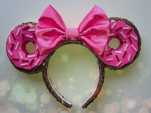 Berliner Streusel Pailletten Schöne Rosa Schleife Minnie Ohren von JennyLolaEars