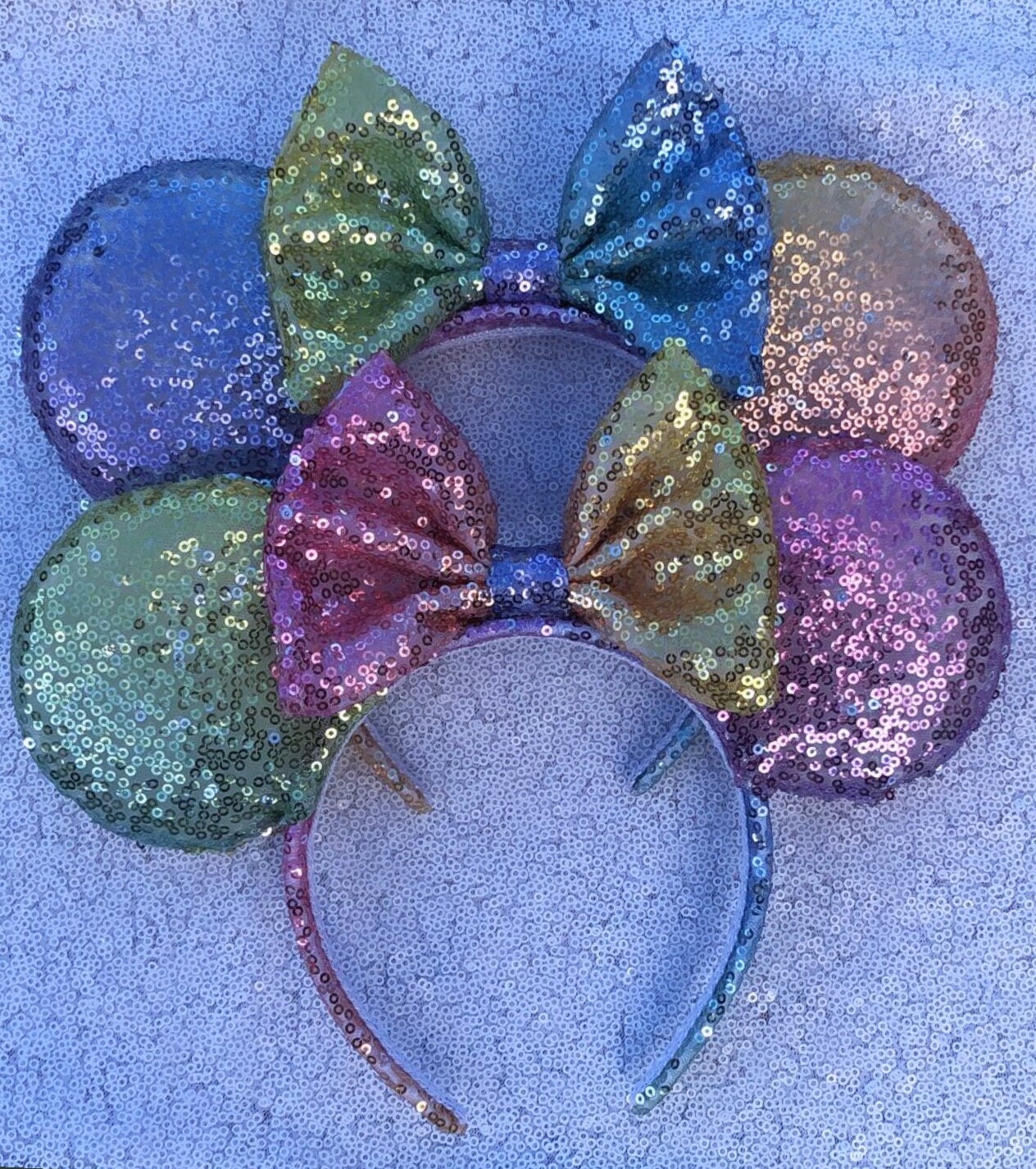 Regenbogen Pailletten Minnie Maus Ohren Regenbogen Pailletten Minnie Maus Ohren von JennyLolaEars