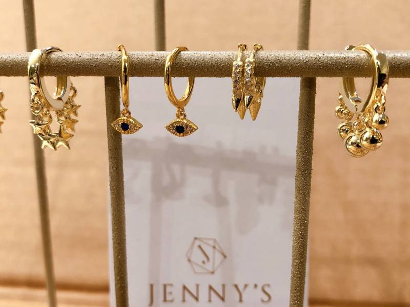 Zierliche Mini-Reifen - 14 K Vergoldet Über Silber 925 Kleine Reifen Spiked Cz Böse Auge Sterne Umarmungen von Jennycorner