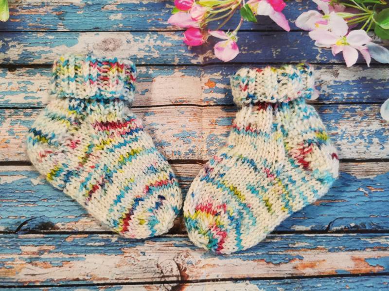 Babysocken Gr50/56 Söckchen Wollsocken Handgestrickt von JennysWollkistchen