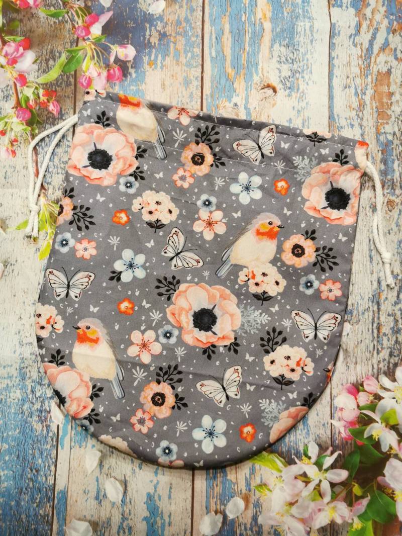 Genähte Projektasche Stricken Socken Projektbeutel Spinnen Fasertasche Spielzeug Beutel Brotbeutel von JennysWollkistchen