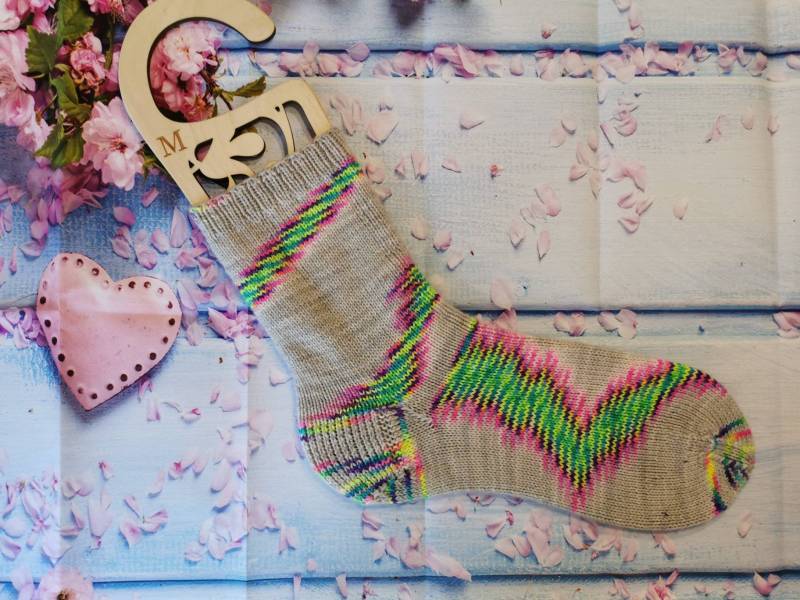 Handgestrickte Socken Gr40/41 Unikat Wollsocken Merinowolle Scrappy Socks Söckchen von JennysWollkistchen