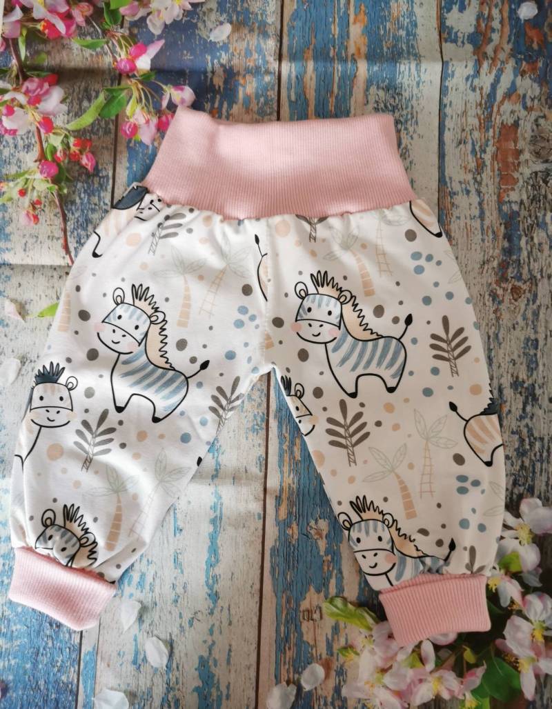 Pumphose Gr50/56 Hose Jogginghose Mitwachshose Jerseyhose Newborn von JennysWollkistchen