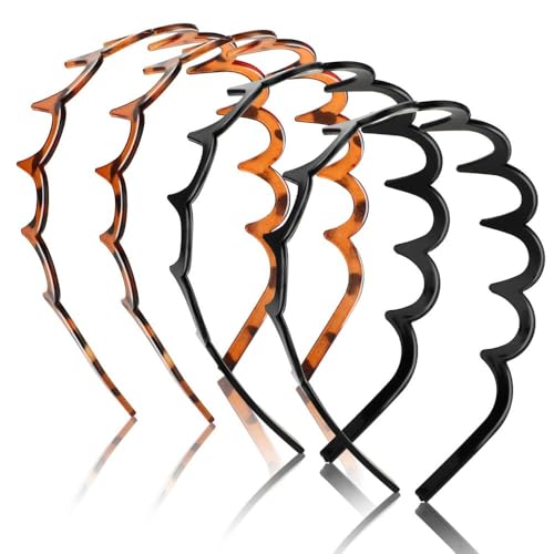 4er Set Haarkamm mit Haifischzähnen Zahnkranz Haarband - Anti-Rutsch Stirnband mit Zähnen Kopfband für Damen Und Mädchen Haarschmuck in Schwarz/Leopar 4er Set Haarkamm mit Haifischzähnen Zahnkranz Haarband - Anti-Rutsch Stirnband mit Zähnen Kopfband für Damen Und Mädchen Haarschmuck in Schwarz/Leopar von Jennytim