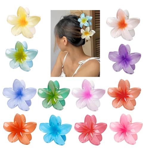 Blumen Haarspangen Set - 12 Stück Haarspangen für Damen, Bunte Große Blumen Haarklammern für Dickes Haar, Blumenschmuck Haarschmuck für Frauen, Mädchen Blumen Haarspangen Set - 12 Stück Haarspangen für Damen, Bunte Große Blumen Haarklammern für Dickes Haar, Blumenschmuck Haarschmuck für Frauen, Mädchen von Jennytim