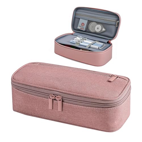 Jennytim Große Federmäppchen, Federmappe Mäppchen Teenager 5 Fach, Federmäppche für Jungen, Mädchen, Pencil Case für Teenager und Erwachsene (Rosa) von Jennytim