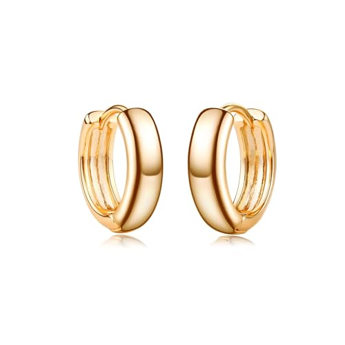 Jenosy Ohrringe Damen Gold Ohrringe Damen Zarte Gold Ohrringe Creolen Modische Leichte Knorpel Huggie Ohrringe Hypoallergene Ohrringe 18K Vergoldet Damen Modeschmuck für Frauen und Mädchen von Jenosy