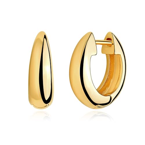 Jenosy Ohrringe Damen Gold Waterdrop - Zarte Creolen, Modische Leichte Knorpel Huggie Hypoallergene 18K Vergoldet Modeschmuck für Frauen und Mädchen von Jenosy