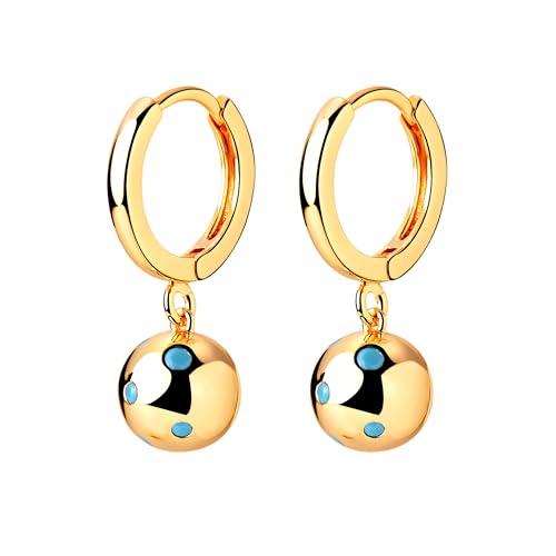 Jenosy Ohrringe - Damen Hängende Creolen mit Türkis Anhänger, Vergoldet, Hypoallergene, Modisch, Modeschmuck für Frauen und Mädchen von Jenosy