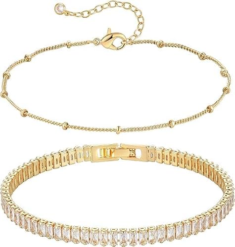 Jenosy 14K Vergoldet Armband Damen Gold Layered Set Figaro Satellite Chain Cuban Link für Frauen Mädchen Schmuck Jenosy 14K Vergoldet Armband Damen Gold Layered Set Figaro Satellite Chain Cuban Link für Frauen Mädchen Schmuck von Jenosy