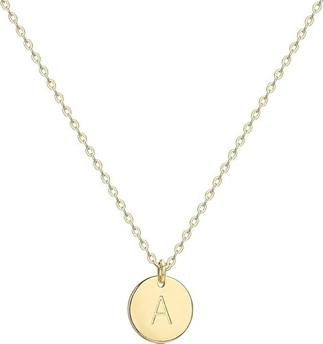Jenosy Personalisierte Gold Kette Mit Buchstaben - Zarte Hypoallergene 18K Vergoldete Damen Kette Mit Namen - Modeschmuck für Frauen und Mädchen von Jenosy