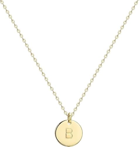 Jenosy Personalisierte Gold Kette Mit Buchstaben - Zarte Hypoallergene 18K Vergoldete Damen Kette - Modeschmuck für Frauen und Mädchen von Jenosy