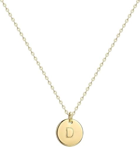Jenosy Kette Gold Damen Kette mit Buchstaben Gold Personalisierte Kette mit Namen Gold Damen Zarte Buchstaben Kette Gold Hypoallergene 18K Vergoldete Kette Modeschmuck für Frauen und Mädchen von Jenosy