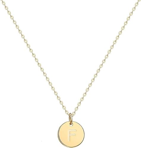 Jenosy Personalisierte Gold Kette Mit Buchstaben - Zarte Damen Halskette Mit Namen, Hypoallergene 18K Vergoldete Modeschmuck für Frauen und Mädchen von Jenosy