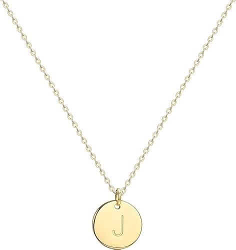 Jenosy Kette Gold Damen Kette mit Buchstaben Gold Personalisierte Kette mit Namen Gold Damen Zarte Buchstaben Kette Gold Hypoallergene 18K Vergoldete Kette Modeschmuck für Frauen und Mädchen von Jenosy